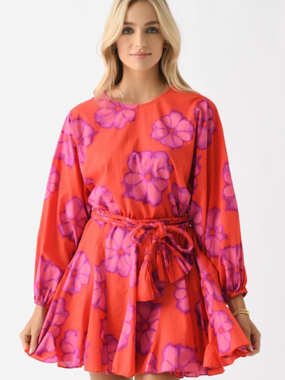 RHODE Ella Mini Dress in Floral Print